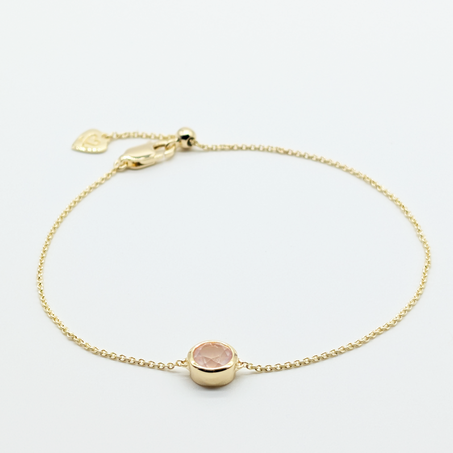 Set of 4 - Round Rose Quartz 18k Vermeil Bracelets