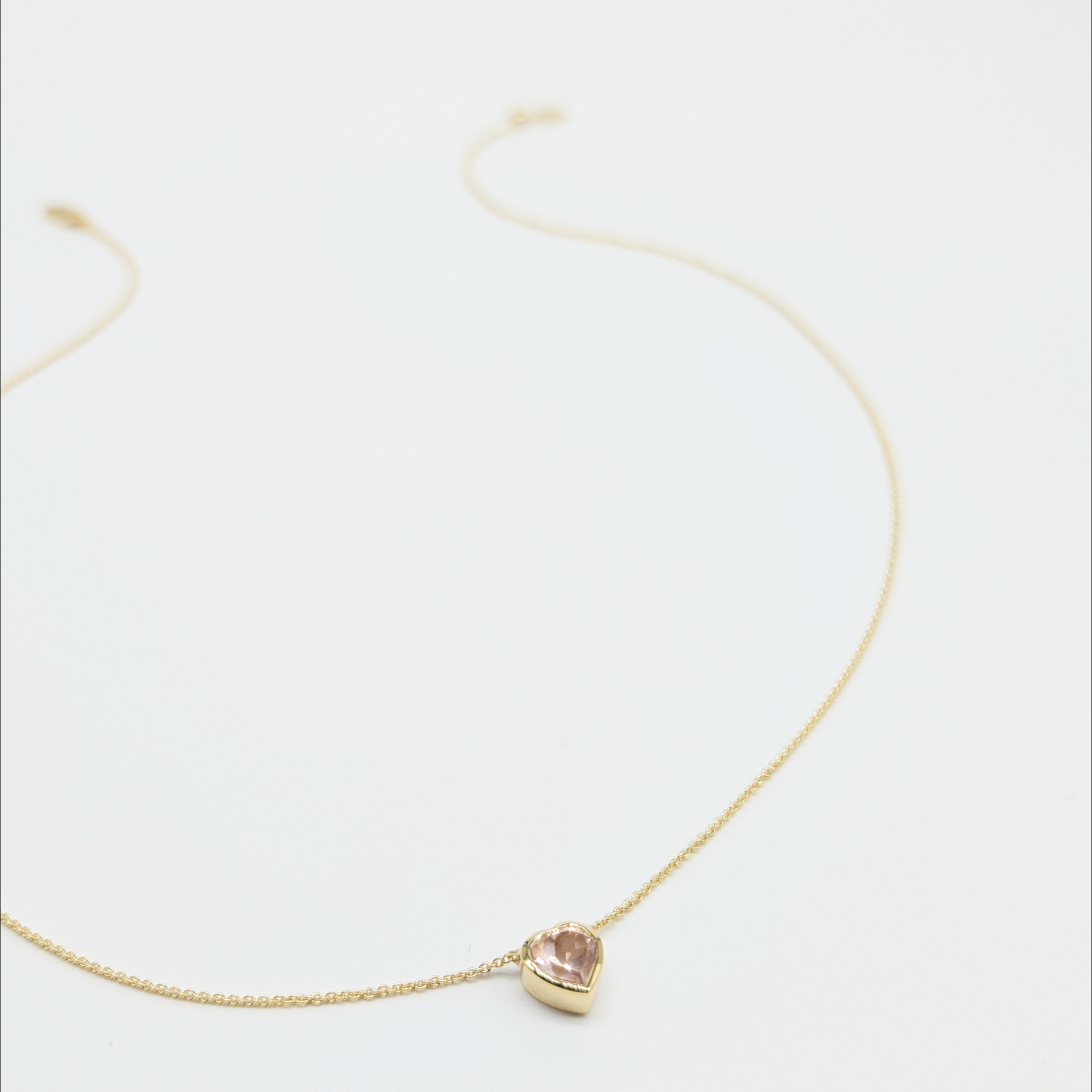 Set of 2 - Heart Rose Quartz 18k Vermeil Necklaces